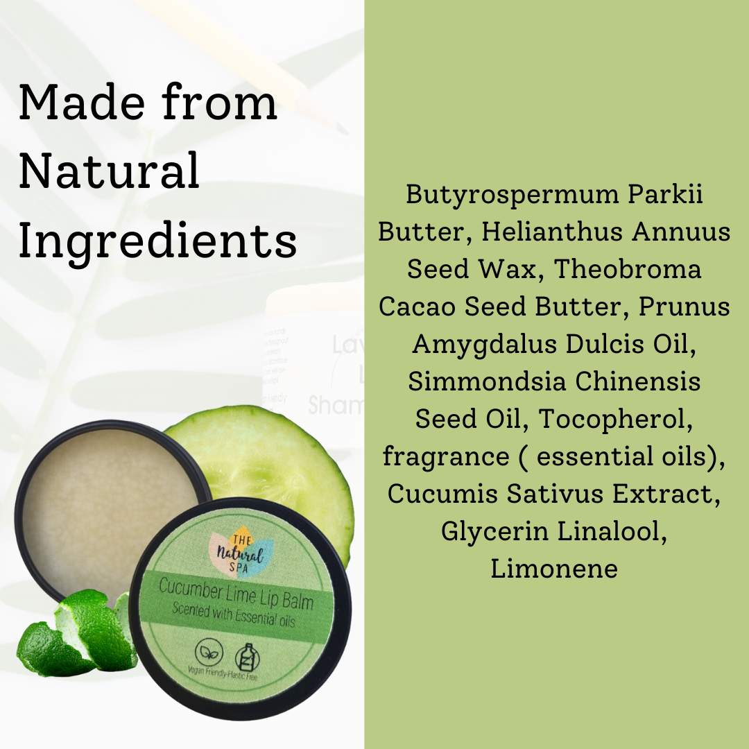 Cucumber Lime All Natural Lip Balm Vegan Stocking Filler